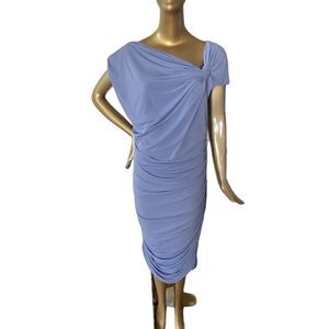 Melissa Masse made to measure periwinkle ruched dress. See photos 4 meas…